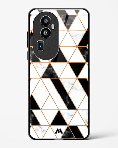 Black on White Patchwork Marble Glass Case Phone Cover (Oppo)