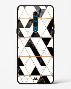 Black on White Patchwork Marble Glass Case Phone Cover (Oppo)