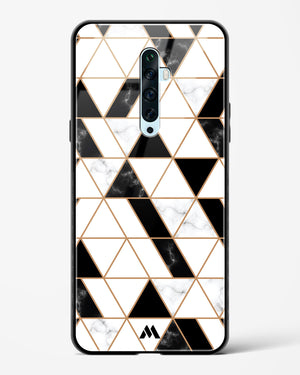 Black on White Patchwork Marble Glass Case Phone Cover (Oppo)