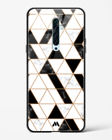 Black on White Patchwork Marble Glass Case Phone Cover (Oppo)