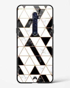 Black on White Patchwork Marble Glass Case Phone Cover (Oppo)