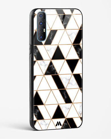 Black on White Patchwork Marble Glass Case Phone Cover (Oppo)