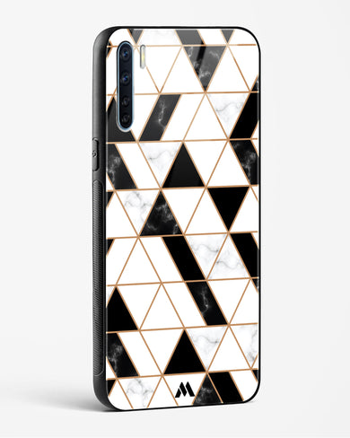 Black on White Patchwork Marble Glass Case Phone Cover (Oppo)