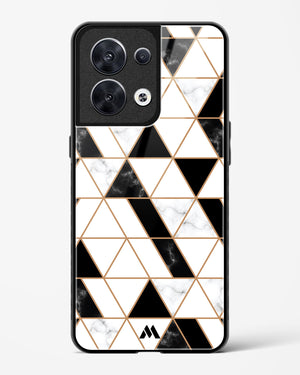 Black on White Patchwork Marble Glass Case Phone Cover (Oppo)