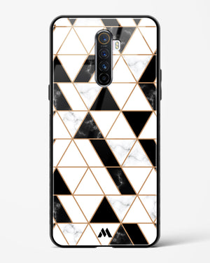 Black on White Patchwork Marble Glass Case Phone Cover (Oppo)