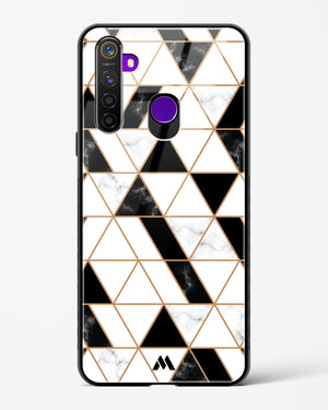 Black on White Patchwork Marble Glass Case Phone Cover (Realme)