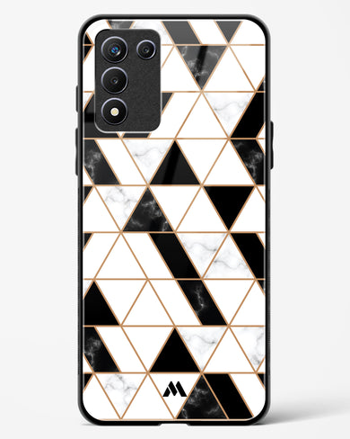 Black on White Patchwork Marble Glass Case Phone Cover (Realme)