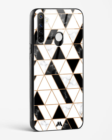 Black on White Patchwork Marble Glass Case Phone Cover (Realme)
