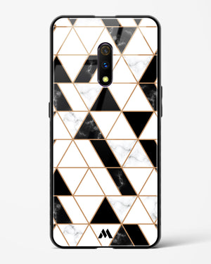 Black on White Patchwork Marble Glass Case Phone Cover (Realme)