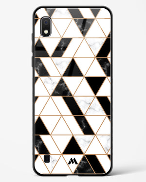 Black on White Patchwork Marble Glass Case Phone Cover (Samsung)