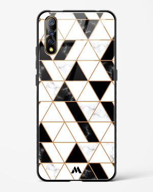 Black on White Patchwork Marble Glass Case Phone Cover (Vivo)