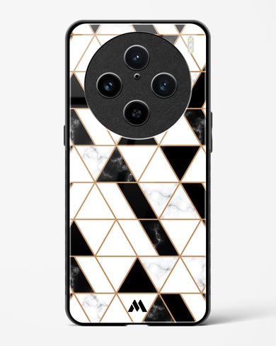 Black on White Patchwork Marble Glass Case Phone Cover (Vivo)