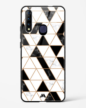 Black on White Patchwork Marble Glass Case Phone Cover (Vivo)