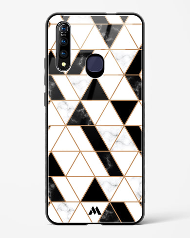 Black on White Patchwork Marble Glass Case Phone Cover (Vivo)