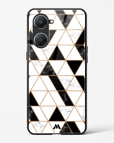 Black on White Patchwork Marble Glass Case Phone Cover (Vivo)