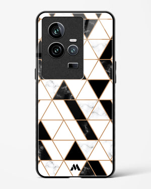 Black on White Patchwork Marble Glass Case Phone Cover (Vivo)