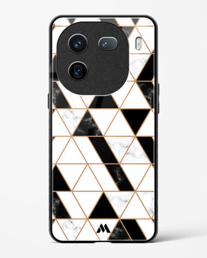 Black on White Patchwork Marble Glass Case Phone Cover (Vivo)