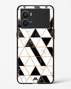 Black on White Patchwork Marble Glass Case Phone Cover (Vivo)