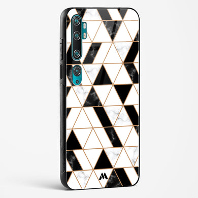 Black on White Patchwork Marble Glass Case Phone Cover (Xiaomi)