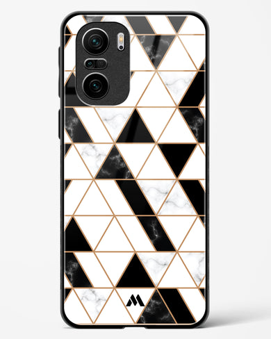 Black on White Patchwork Marble Glass Case Phone Cover (Xiaomi)