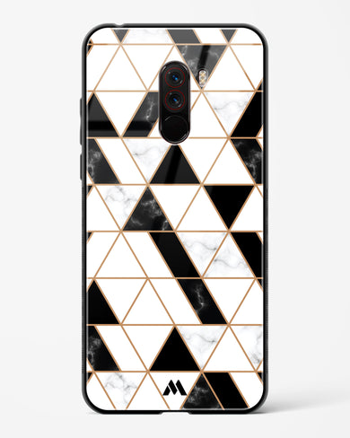 Black on White Patchwork Marble Glass Case Phone Cover-(Xiaomi)