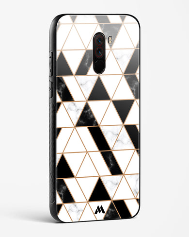 Black on White Patchwork Marble Glass Case Phone Cover-(Xiaomi)