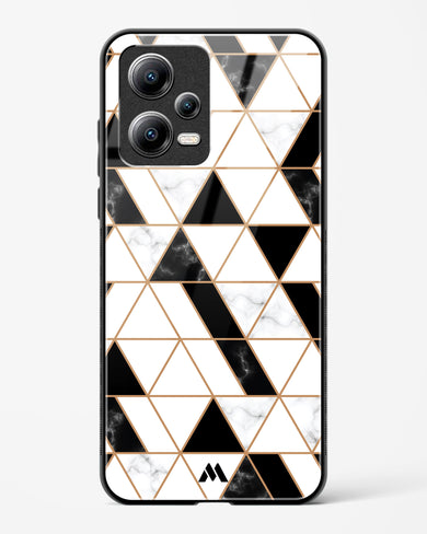 Black on White Patchwork Marble Glass Case Phone Cover (Xiaomi)