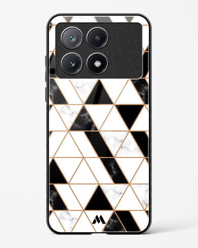 Black on White Patchwork Marble Glass Case Phone Cover (Xiaomi)