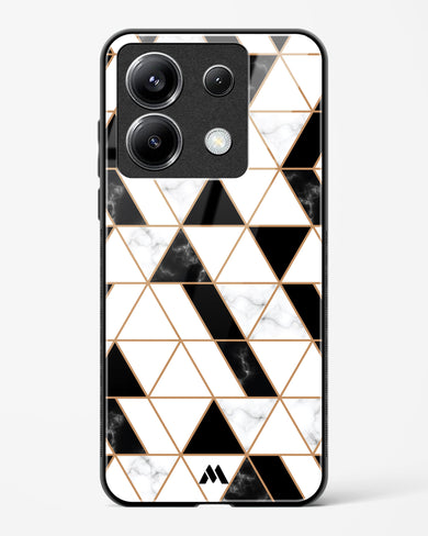 Black on White Patchwork Marble Glass Case Phone Cover (Xiaomi)