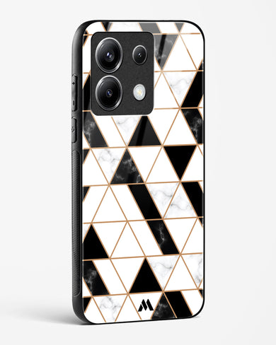 Black on White Patchwork Marble Glass Case Phone Cover (Xiaomi)