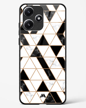 Black on White Patchwork Marble Glass Case Phone Cover (Xiaomi)