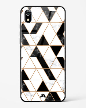 Black on White Patchwork Marble Glass Case Phone Cover-(Xiaomi)