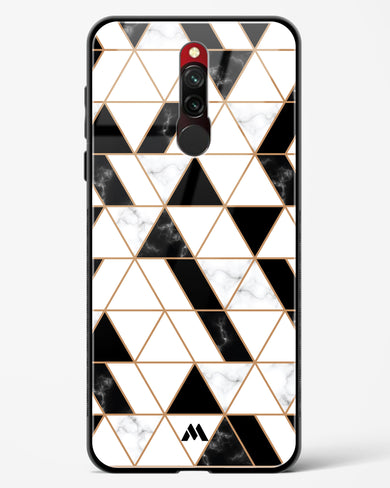 Black on White Patchwork Marble Glass Case Phone Cover (Xiaomi)