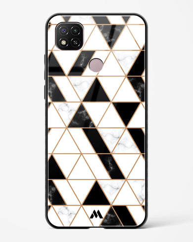 Black on White Patchwork Marble Glass Case Phone Cover (Xiaomi)