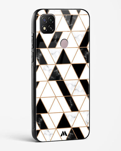 Black on White Patchwork Marble Glass Case Phone Cover (Xiaomi)