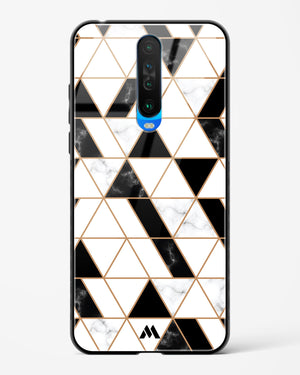 Black on White Patchwork Marble Glass Case Phone Cover (Xiaomi)