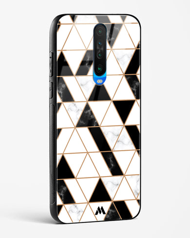 Black on White Patchwork Marble Glass Case Phone Cover-(Xiaomi)