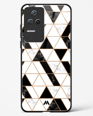 Black on White Patchwork Marble Glass Case Phone Cover (Xiaomi)