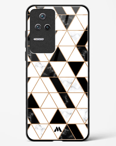 Black on White Patchwork Marble Glass Case Phone Cover-(Xiaomi)