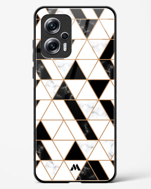 Black on White Patchwork Marble Glass Case Phone Cover (Xiaomi)
