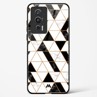 Black on White Patchwork Marble Glass Case Phone Cover-(Xiaomi)