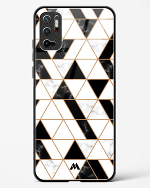 Black on White Patchwork Marble Glass Case Phone Cover (Xiaomi)