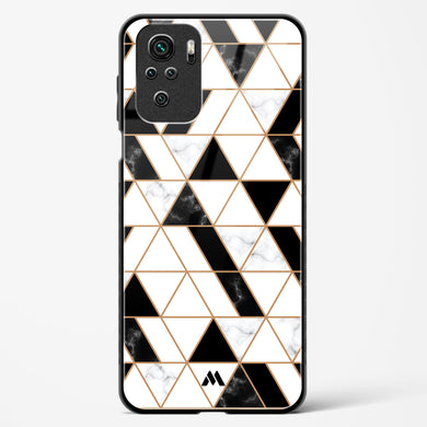 Black on White Patchwork Marble Glass Case Phone Cover-(Xiaomi)