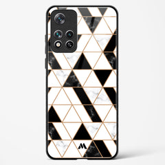 Black on White Patchwork Marble Glass Case Phone Cover (Xiaomi)
