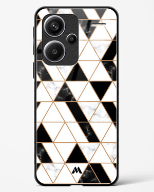 Black on White Patchwork Marble Glass Case Phone Cover (Xiaomi)