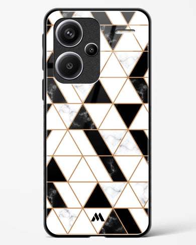 Black on White Patchwork Marble Glass Case Phone Cover (Xiaomi)