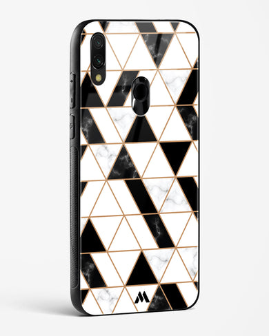 Black on White Patchwork Marble Glass Case Phone Cover (Xiaomi)