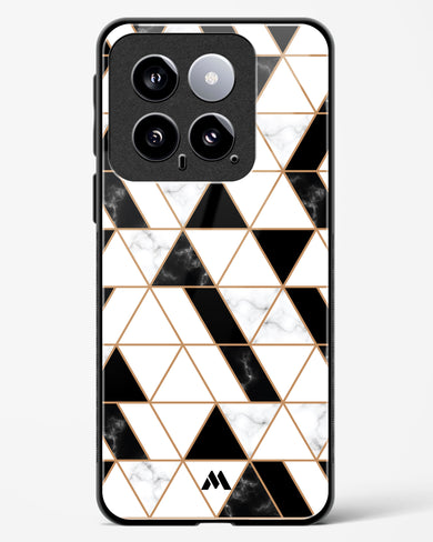 Black on White Patchwork Marble Glass Case Phone Cover (Xiaomi)