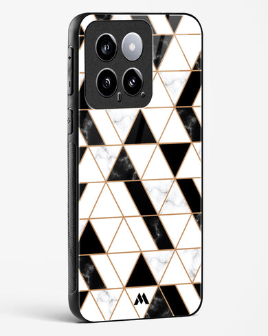 Black on White Patchwork Marble Glass Case Phone Cover (Xiaomi)