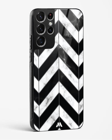 Warrior Stripe Marble Glass Case Phone Cover-(Samsung)